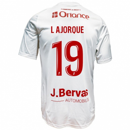 Kandiny Uomo Maglia Ludovic Ajorque #19 Bianco Rosso Kit Gara Away 2024/25 Maglietta