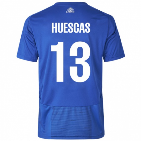 Kandiny Uomo Maglia Rodrigo Huescas #13 Bianco Blu Kit Gara Away 2024/25 Maglietta