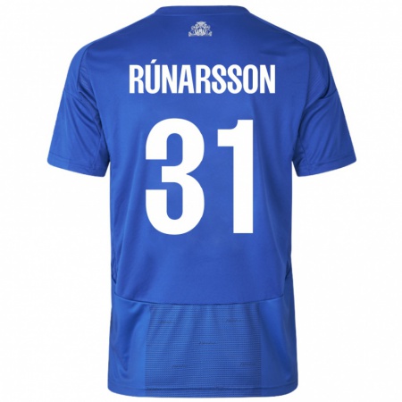 Kandiny Herren Rúnar Alex Rúnarsson #31 Weiß Blau Auswärtstrikot Trikot 2024/25 T-Shirt Österreich