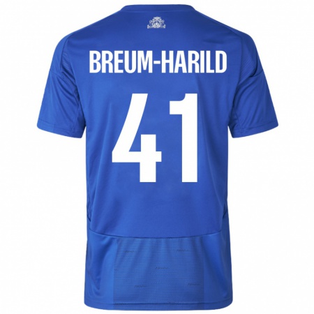 Kandiny Herren Tobias Breum-Harild #41 Weiß Blau Auswärtstrikot Trikot 2024/25 T-Shirt Österreich