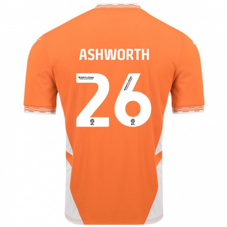 Kandiny Kvinnor Zac Ashworth #26 Orange Vit Hemmatröja Matchtröjor 2024/25 Tröjor T-Tröja