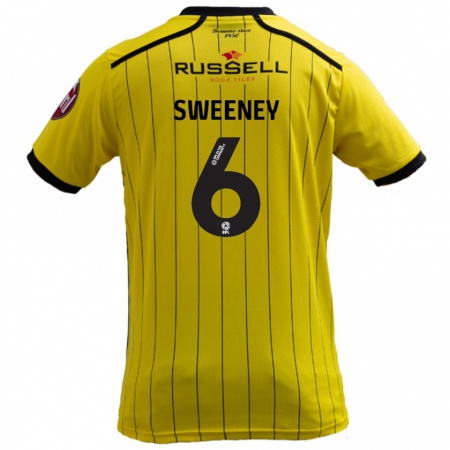 Kandiny Dames Ryan Sweeney #6 Geel Thuisshirt Thuistenue 2024/25 T-Shirt België