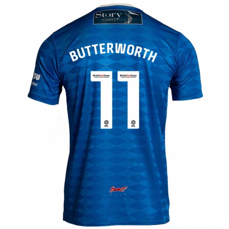 Kandiny Kvinnor Daniel Butterworth #11 Blå Hemmatröja Matchtröjor 2024/25 Tröjor T-Tröja