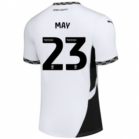 Kandiny Mujer Camiseta Rebecca May #23 Blanco Negro 1ª Equipación 2024/25 La Camisa