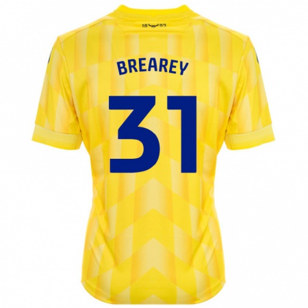 Kandiny Mujer Camiseta Eddie Brearey #31 Amarillo 1ª Equipación 2024/25 La Camisa