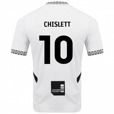 Kandiny Donna Maglia Ethan Chislett #10 Bianco Kit Gara Home 2024/25 Maglietta