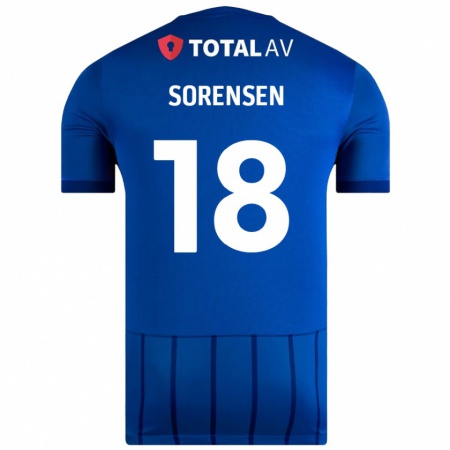 Kandiny Donna Maglia Elias Sørensen #18 Blu Kit Gara Home 2024/25 Maglietta