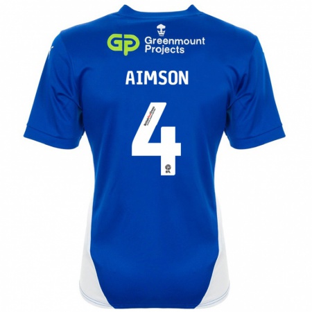 Kandiny Donna Maglia Will Aimson #4 Blu Bianco Kit Gara Home 2024/25 Maglietta