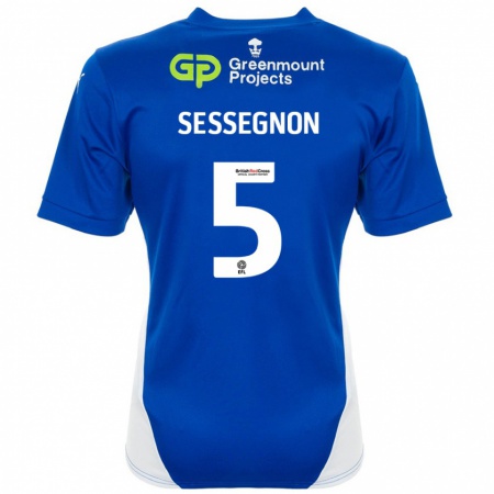 Kandiny Damen Steven Sessegnon #5 Blau Weiß Heimtrikot Trikot 2024/25 T-Shirt Österreich