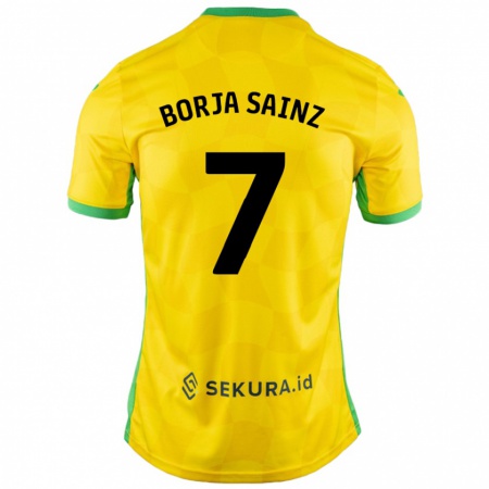 Kandiny Donna Maglia Borja Sainz #7 Giallo Verde Kit Gara Home 2024/25 Maglietta