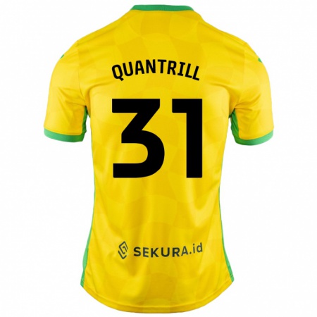 Kandiny Kvinnor Sarah Quantrill #31 Gul Grön Hemmatröja Matchtröjor 2024/25 Tröjor T-Tröja