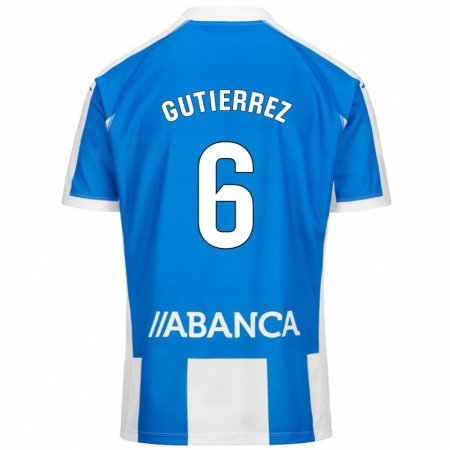 Kandiny Donna Maglia Paula Gutiérrez #6 Blu Bianco Kit Gara Home 2024/25 Maglietta