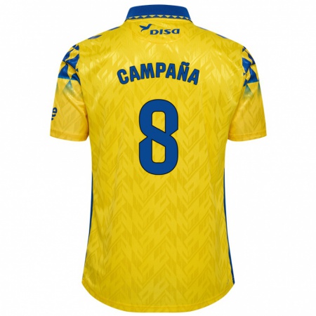 Kandiny Mujer Camiseta José Campaña #8 Amarillo Azul 1ª Equipación 2024/25 La Camisa