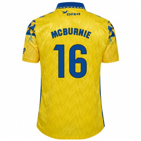 Kandiny Mujer Camiseta Oli Mcburnie #16 Amarillo Azul 1ª Equipación 2024/25 La Camisa