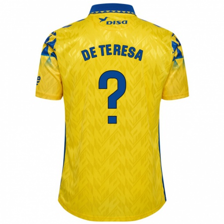 Kandiny Mujer Camiseta Emilio De Teresa #0 Amarillo Azul 1ª Equipación 2024/25 La Camisa