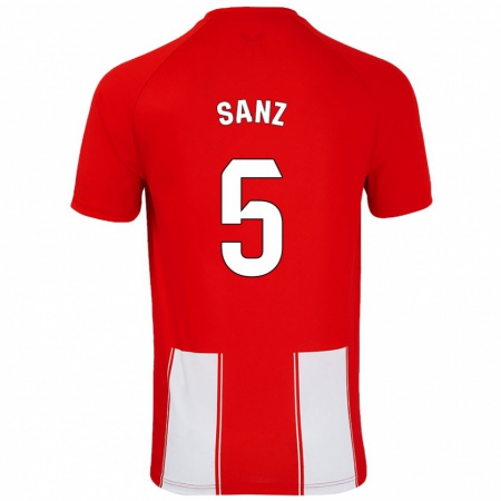 Kandiny Damen Paco Sanz #5 Rot Weiß Heimtrikot Trikot 2024/25 T-Shirt Österreich