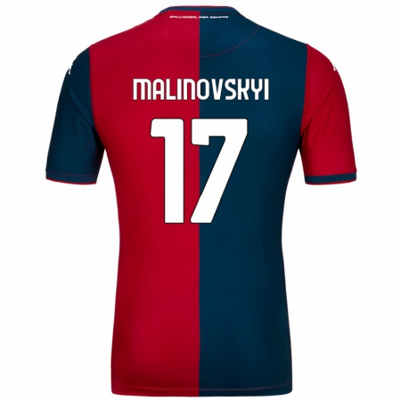 Kandiny Donna Maglia Ruslan Malinovskyi #17 Rosso Blu Scuro Kit Gara Home 2024/25 Maglietta