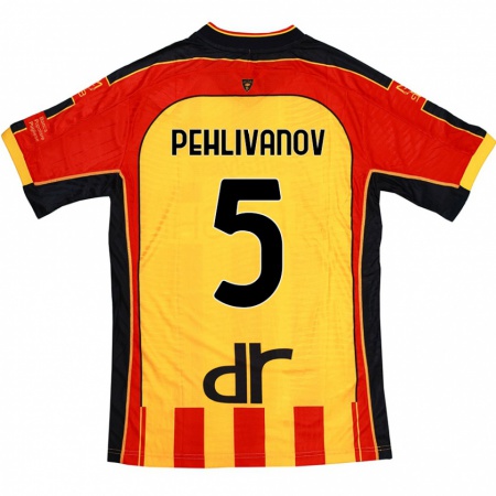 KandinyレディースCristian Pehlivanov#5黄 赤ホームシャツ2024/25ジャージーユニフォーム