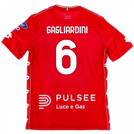 Kandiny Donna Maglia Roberto Gagliardini #6 Rosso Bianco Kit Gara Home 2024/25 Maglietta