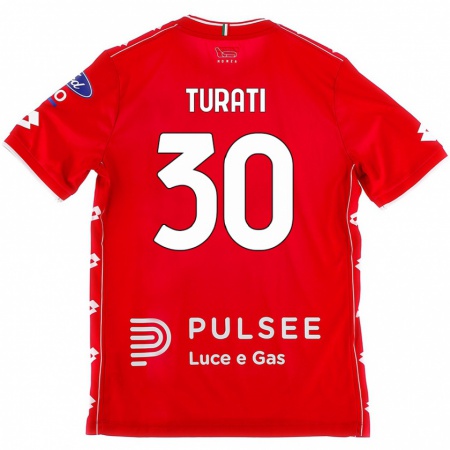 Kandiny Mujer Camiseta Stefano Turati #30 Rojo Blanco 1ª Equipación 2024/25 La Camisa México