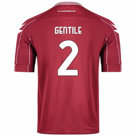 Kandiny Damen Davide Gentile #2 Burgundrot Heimtrikot Trikot 2024/25 T-Shirt Österreich