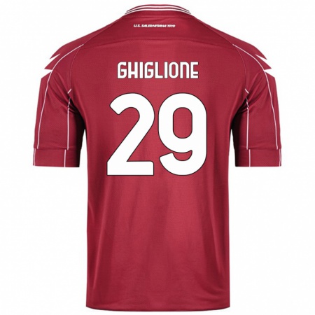 Kandiny Donna Maglia Paolo Ghiglione #29 Borgogna Kit Gara Home 2024/25 Maglietta