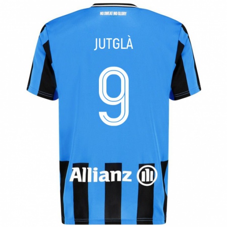 Kandiny Donna Maglia Ferran Jutglà #9 Azzurro Nero Kit Gara Home 2024/25 Maglietta