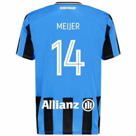 Kandiny Donna Maglia Bjorn Meijer #14 Azzurro Nero Kit Gara Home 2024/25 Maglietta