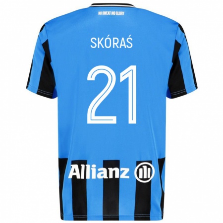 Kandiny Donna Maglia Michal Skoras #21 Azzurro Nero Kit Gara Home 2024/25 Maglietta