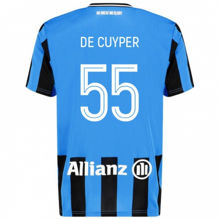 Kandiny Dames Maxim De Cuyper #55 Hemelsblauw Zwart Thuisshirt Thuistenue 2024/25 T-Shirt België