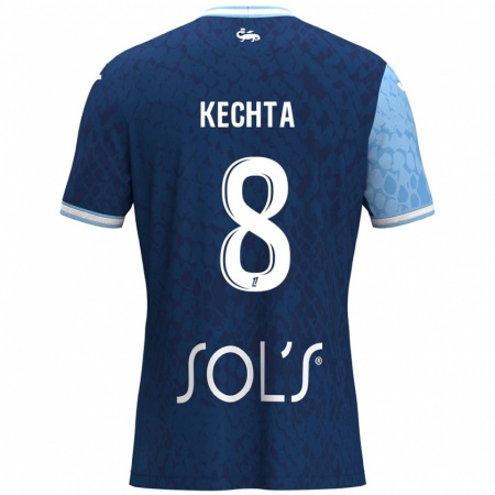 Kandiny Dames Yassine Kechta #8 Hemelsblauw Donkerblauw Thuisshirt Thuistenue 2024/25 T-Shirt België