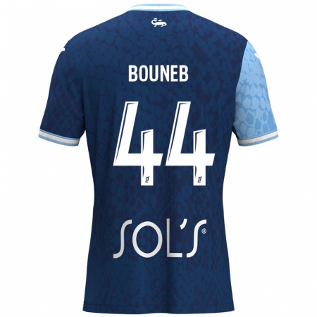 Kandiny Dames Ismaïl Bouneb #44 Hemelsblauw Donkerblauw Thuisshirt Thuistenue 2024/25 T-Shirt België