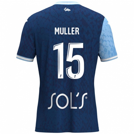 Kandiny Mujer Camiseta Laura Muller #15 Azul Cielo Azul Oscuro 1ª Equipación 2024/25 La Camisa