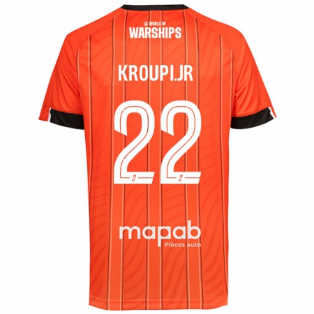 Kandiny Kvinnor Eli Junior Kroupi #22 Orange Hemmatröja Matchtröjor 2024/25 Tröjor T-Tröja