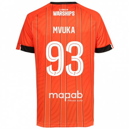 Kandiny Kvinnor Joel Mvuka #93 Orange Hemmatröja Matchtröjor 2024/25 Tröjor T-Tröja