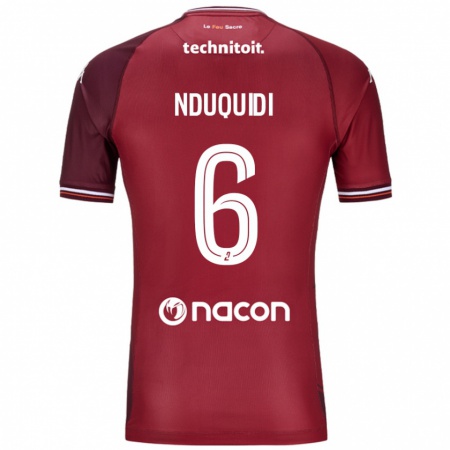 Kandiny Donna Maglia Joseph Nduquidi #6 Rosso Granata Kit Gara Home 2024/25 Maglietta