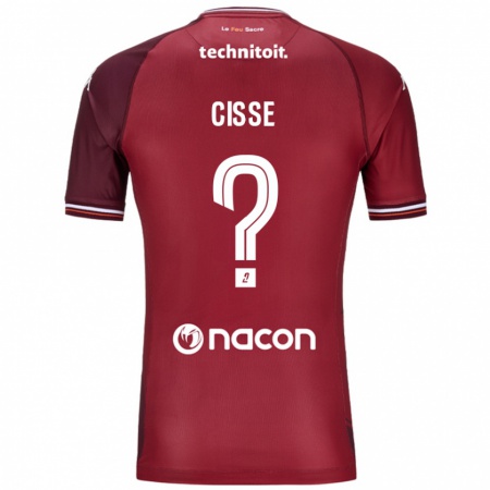 Kandiny Donna Maglia Mouhamadou Cisse #0 Rosso Granata Kit Gara Home 2024/25 Maglietta