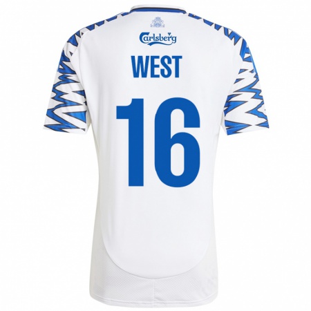 Kandiny Donna Maglia Liam West #16 Bianco Azzurro Kit Gara Home 2024/25 Maglietta