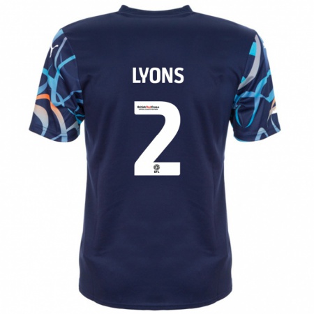 Kandiny Donna Maglia Andy Lyons #2 Blu Navy Kit Gara Away 2024/25 Maglietta