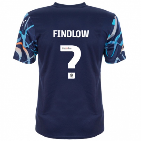 Kandiny Donna Maglia Luke Findlow #0 Blu Navy Kit Gara Away 2024/25 Maglietta