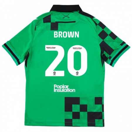 Kandiny Mujer Camiseta Jevani Brown #20 Verde Negro 2ª Equipación 2024/25 La Camisa