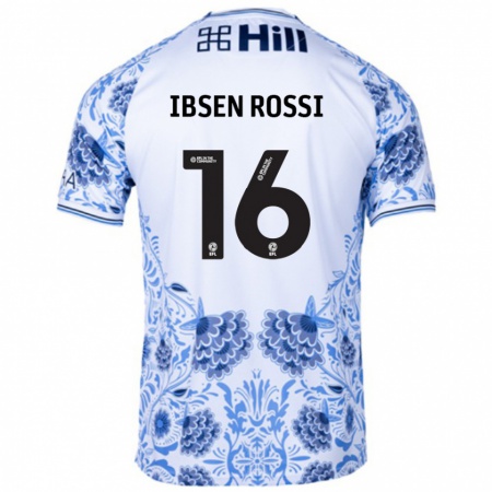 Kandiny Donna Maglia Zeno Ibsen Rossi #16 Bianco Blu Kit Gara Away 2024/25 Maglietta