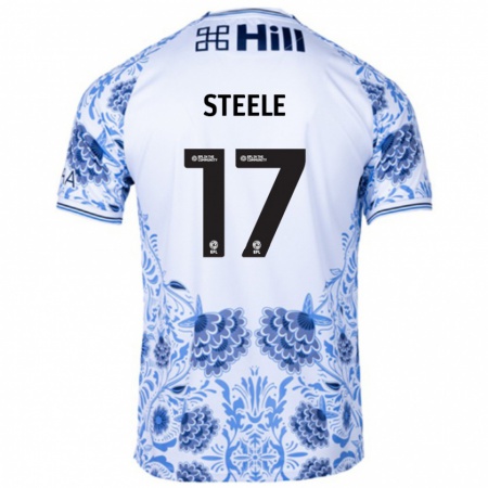 Kandiny Donna Maglia Fran Steele #17 Bianco Blu Kit Gara Away 2024/25 Maglietta