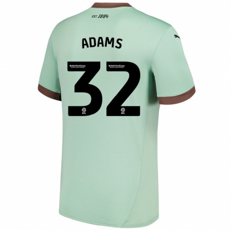 Kandiny Mujer Camiseta Ebou Adams #32 Verde Pálido 2ª Equipación 2024/25 La Camisa