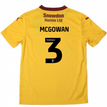 Kandiny Dames Aaron Mcgowan #3 Oranje Bordeauxrood Uitshirt Uittenue 2024/25 T-Shirt België