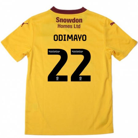 Kandiny Donna Maglia Akin Odimayo #22 Arancione Borgogna Kit Gara Away 2024/25 Maglietta