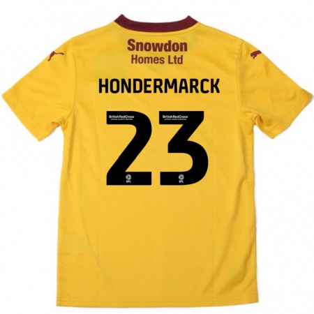 Kandiny Mujer Camiseta William Hondermarck #23 Naranja Borgoña 2ª Equipación 2024/25 La Camisa