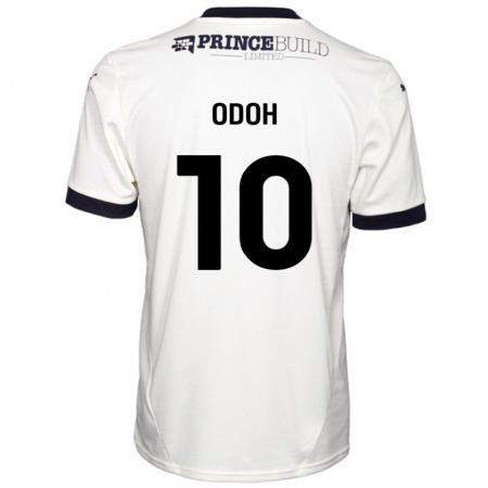 Kandiny Donna Maglia Abraham Odoh #10 Bianco Sporco Nero Kit Gara Away 2024/25 Maglietta