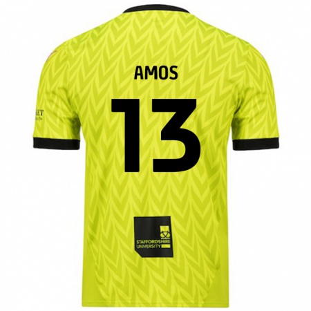 Kandiny Mujer Camiseta Ben Amos #13 Verde Fluorescente 2ª Equipación 2024/25 La Camisa