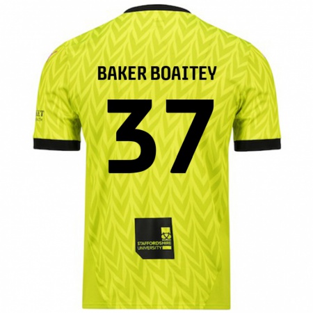 Kandiny Mujer Camiseta Benicio Baker-Boaitey #37 Verde Fluorescente 2ª Equipación 2024/25 La Camisa